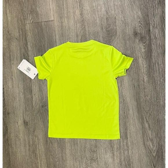 Nike Dri-Fit Shirt Boys Youth XS Size 4 Neon Green Black Swoosh Activewear - Picture 3 of 3
